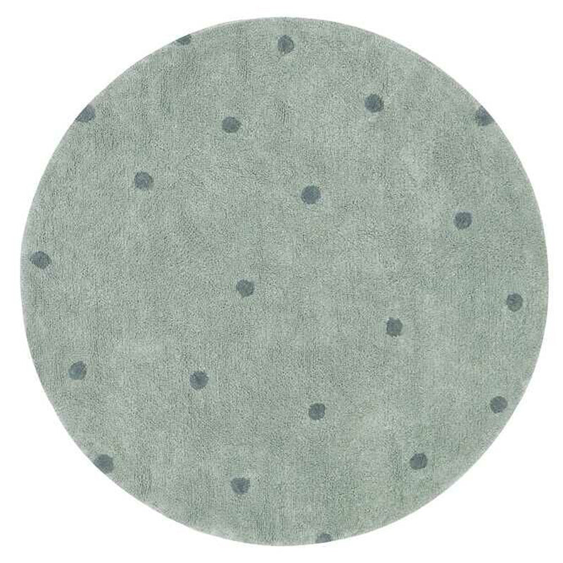 Lorena Canals waschbarer Teppich 'Round Dot' in blue sage Ø140cm