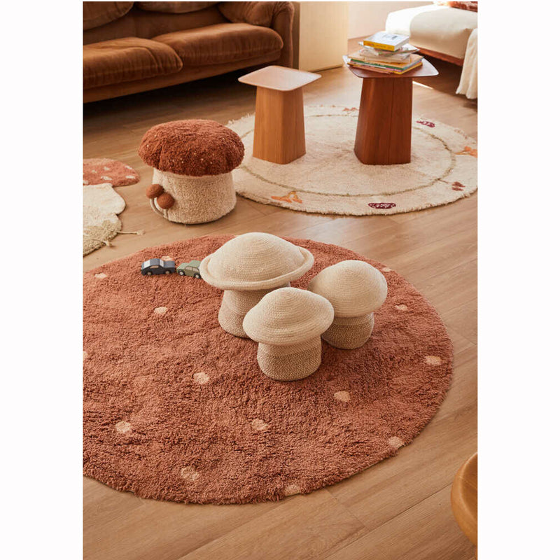 Lorena Canals waschbarer Teppich 'Round Dot' in chestnut Ø140cm