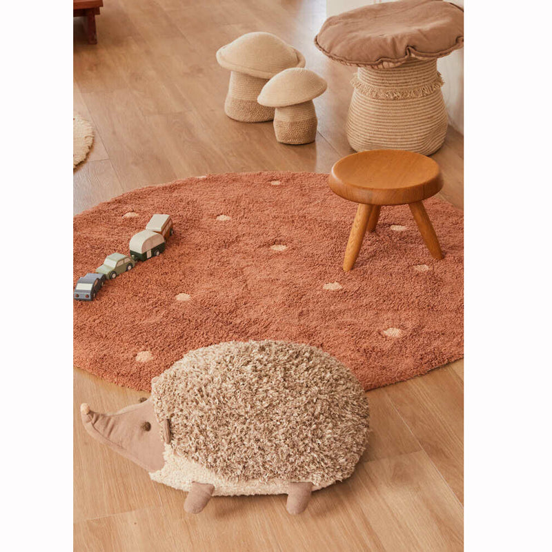 Lorena Canals waschbarer Teppich 'Round Dot' in chestnut Ø140cm