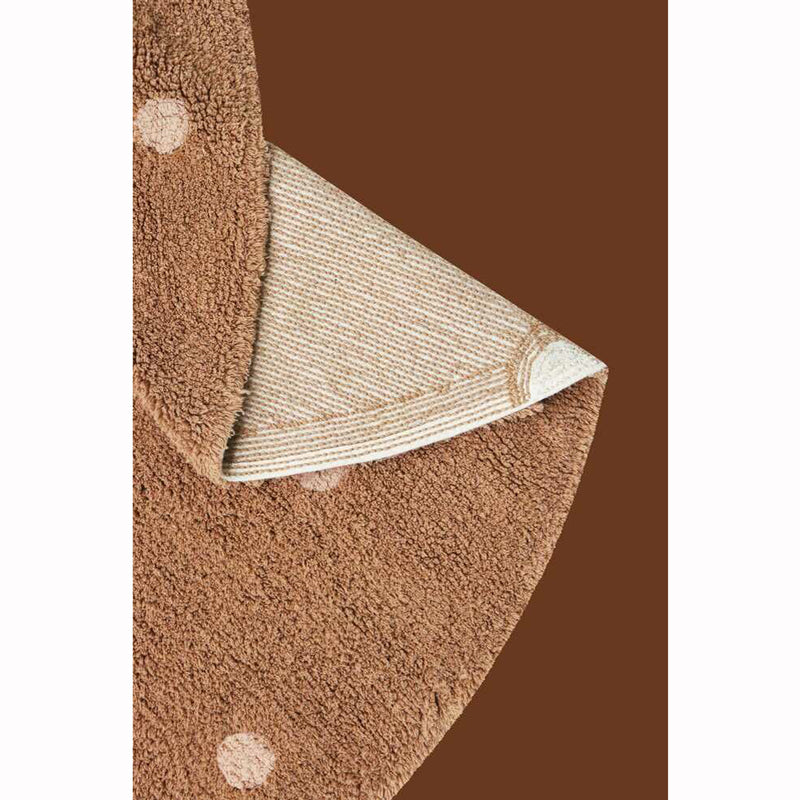Lorena Canals waschbarer Teppich 'Round Dot' in chestnut Ø140cm