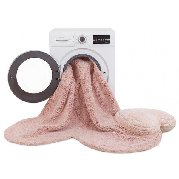 Lorena Canals waschbarer 2in1 Teppich PUFFY LOVE  Herz mit Kissen in rosa 160x180cm