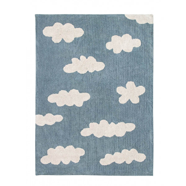 Lorena Canals waschbarer Teppich Wolken Vintage blau 120x160cm