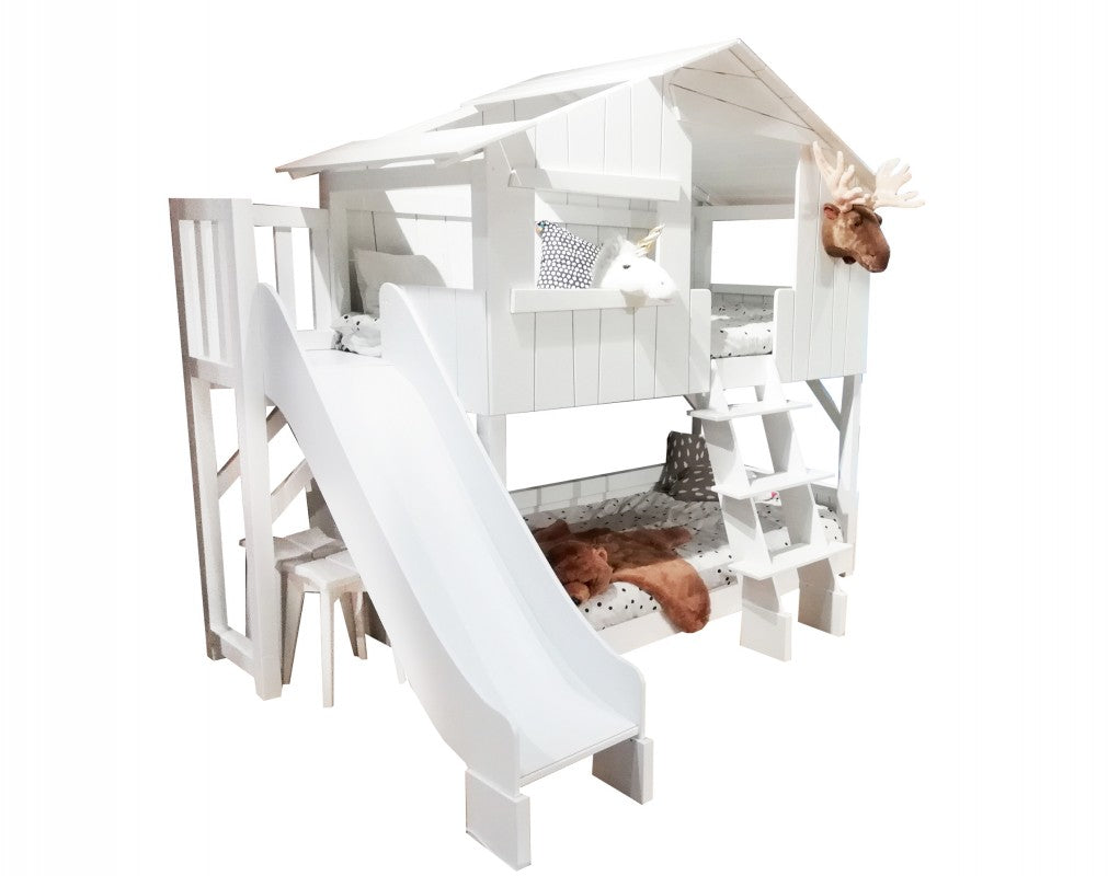 Mathy-by-Bols Baumhausbett als Stockbett 90x190cm mit Rutschenturm in 28 Farben erhältlich