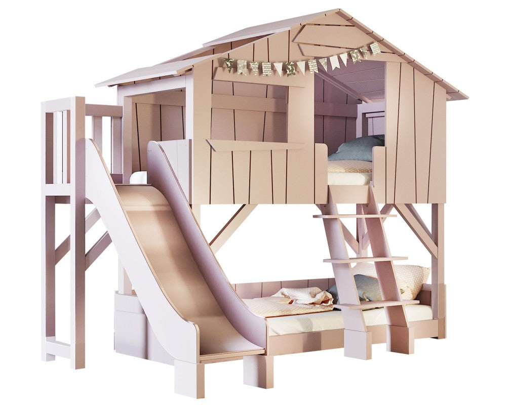 Mathy-by-Bols Baumhausbett als Stockbett 90x190cm mit Rutschenturm in 28 Farben erhältlich