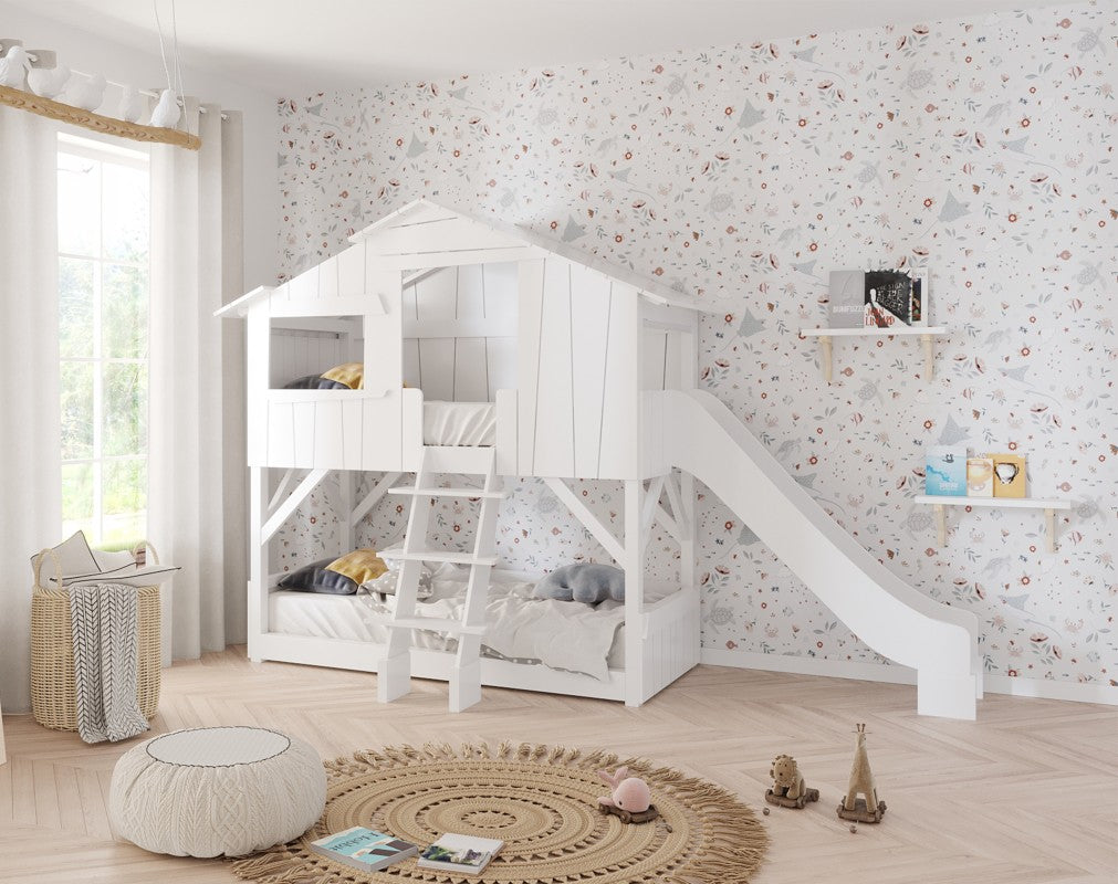 Mathy-by-Bols Baumhausbett als Stockbett 90x190cm mit Rutsche in 28 Farben erhältlich