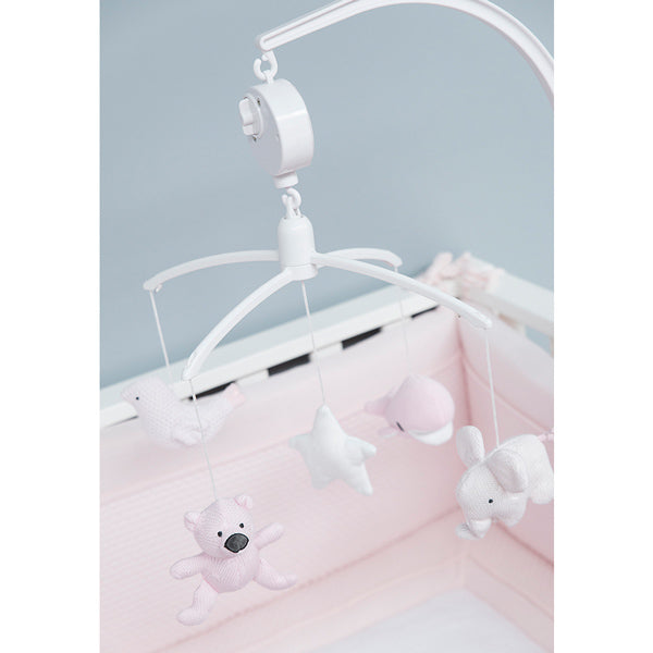 Baby's Only Musik-Mobile in klassisch rosa-babyrosa-weiß mit Gestell