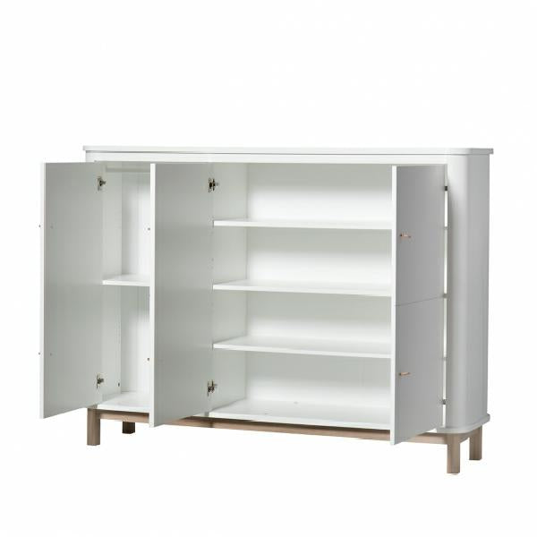 Oliver Furniture Wood Multi-Schrank 3-türig in weiß/Eiche