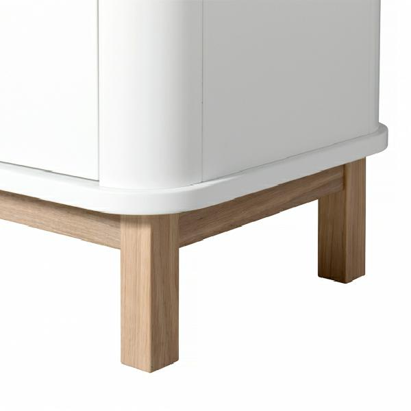 Oliver Furniture Wood Multi-Schrank 3-türig in weiß/Eiche