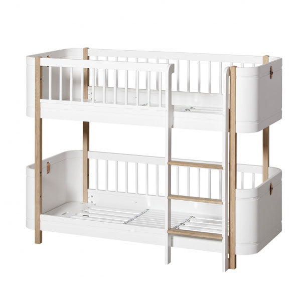 Oliver Furniture Wood Mini+ halbhohes Etagenbett 68x162cm weiß/Eiche