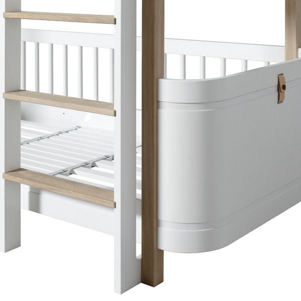 Oliver Furniture Wood Mini+ halbhohes Etagenbett 68x162cm weiß/Eiche