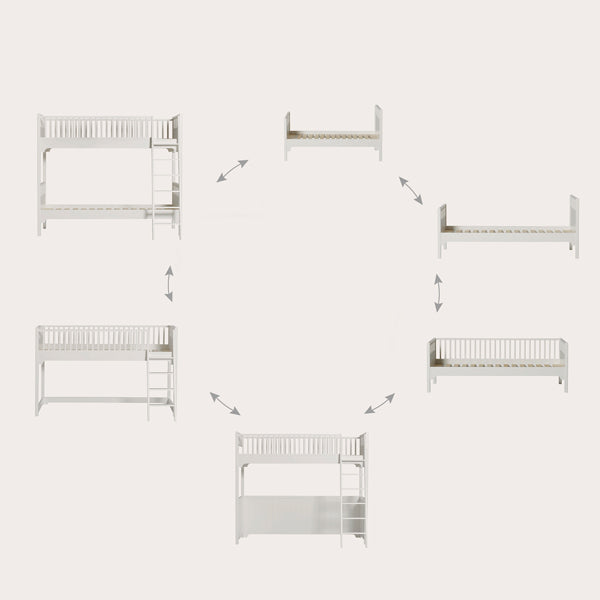 Oliver Furniture Seaside Classic Einzelbett 90x200cm in weiß