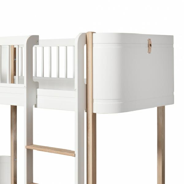 Oliver Furniture Wood Mini+ halbhohes Bett 68x162cm in weiß/Eiche