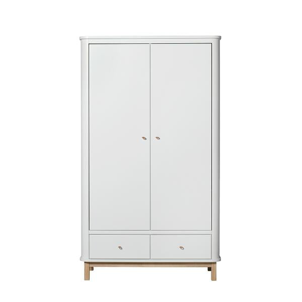 Oliver Furniture Wood Kleiderschrank 2-türig in weiß/Eiche
