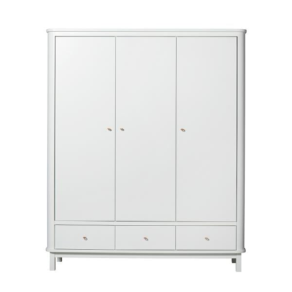Oliver Furniture Wood Kleiderschrank 3-türig in weiß