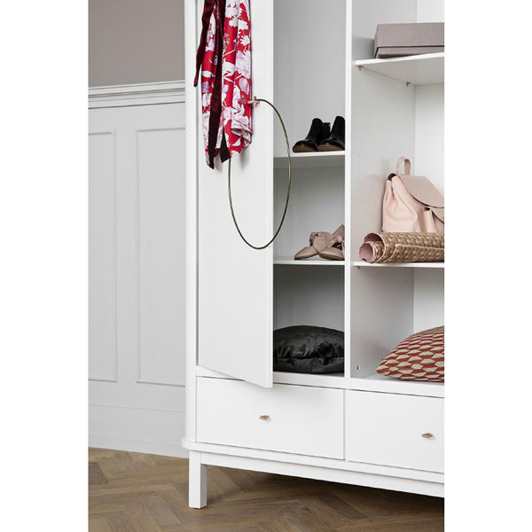 Oliver Furniture Wood Kleiderschrank 3-türig in weiß