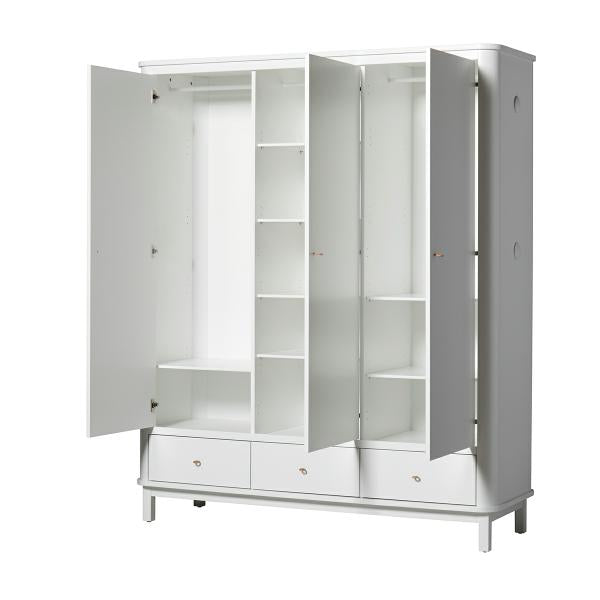 Oliver Furniture Wood Kleiderschrank 3-türig in weiß