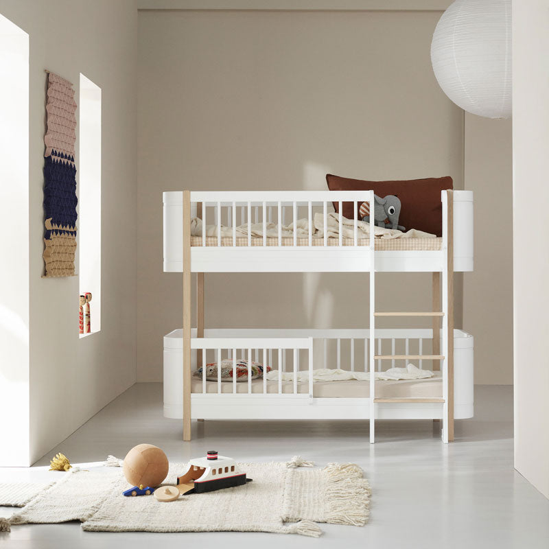 Oliver Furniture Wood Mini+ halbhohes Etagenbett 68x162cm weiß/Eiche