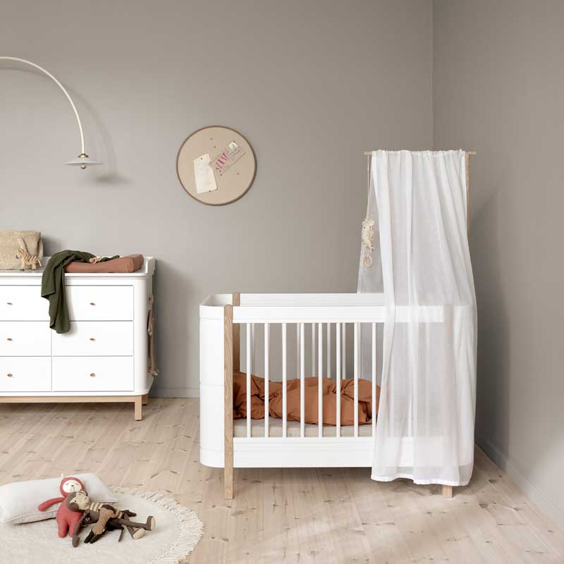 Oliver Furniture Wood Mini+ Vorhangstange in weiß für Babybett