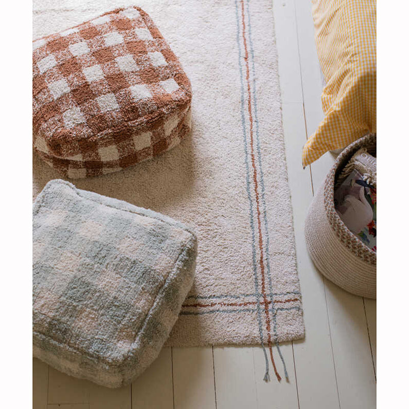 Lorena Canals Pouf "Vichy" blue sage 20x40x40 cm