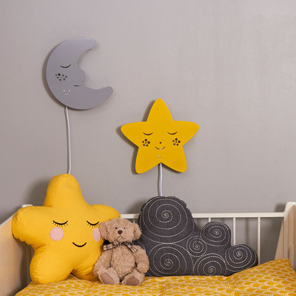 Roommate Wandlampe Mond in Grau 25,5x27cm