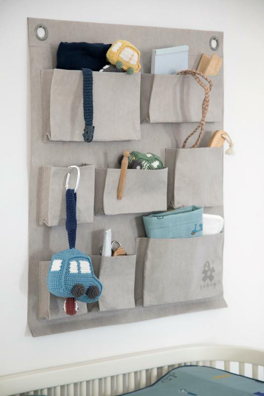 Sebra Wandaufbewahrung aus Recyclingpapier in grau 54x66cm