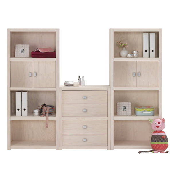 LIFETIME Regalsystem - Regal Höhe 82cm mit 1 Einlegeboden in weiß oder white wash