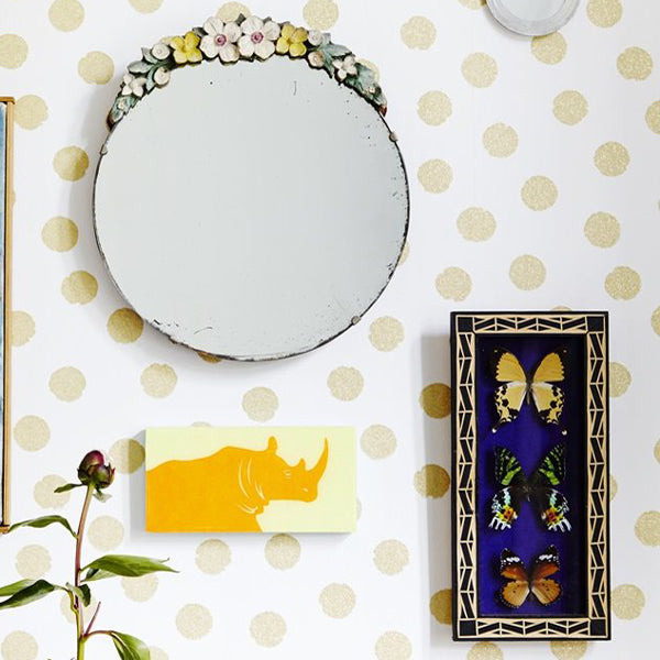 Eijffinger Rice "Everyday Magic" Glitzerpunkte gold