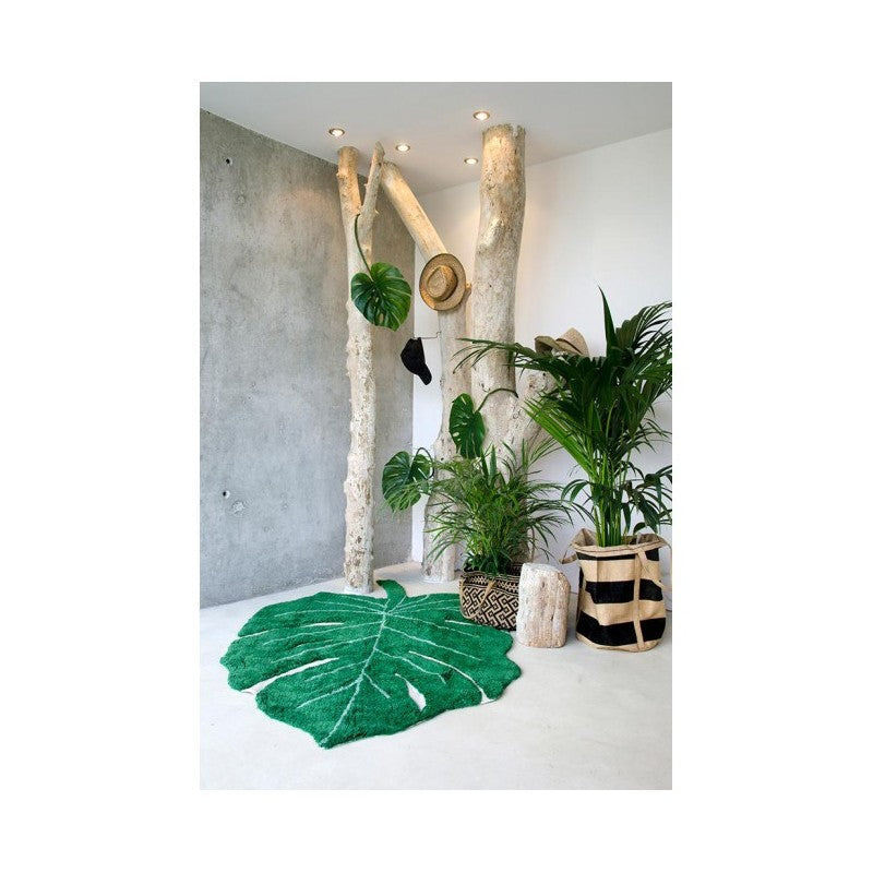 Lorena Canals waschbarer Teppich 'Monstera Leaf' in grün 120x160cm