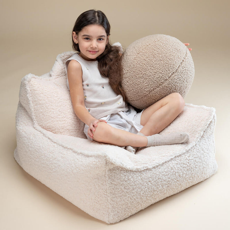 Wigiwama Teddy-Sitzsack `Cream White´, 80 x 70 cm